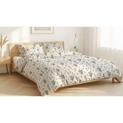 Pościel z mikrofiby FLORE NAVY BLUE 200x220