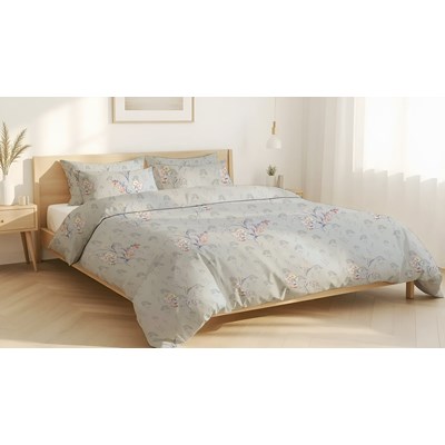 Pościel z mikrofibry FLORE BIANCO 160x200 2x 80x70