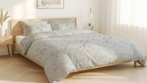 Pościel z mikrofibry FLORE BIANCO 160x200 2x 80x70