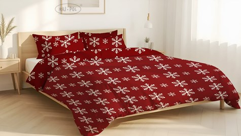 Pościel z mikrofibry NOEL BURGUNDY 140X200 80x70cm