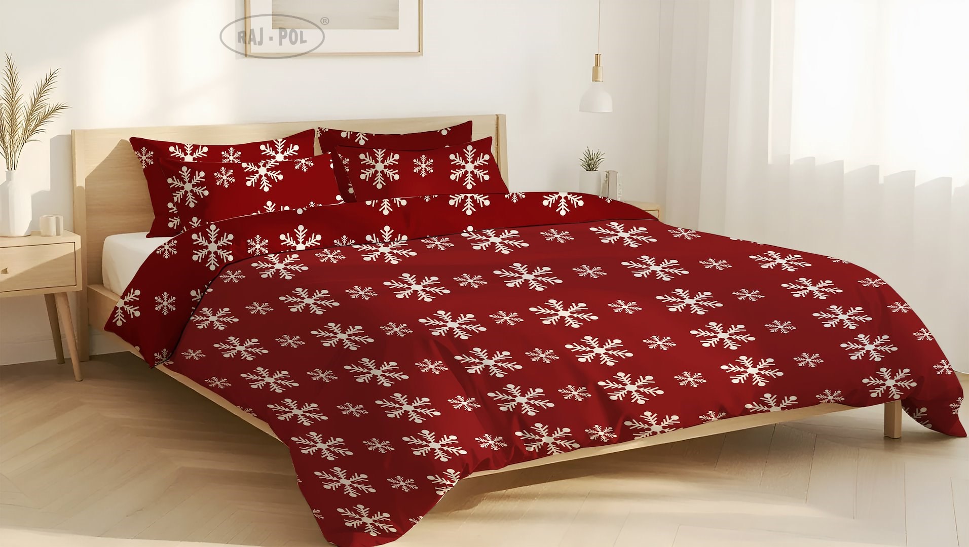 Pościel z mikrofibry NOELBURGUNDY 200x220 2x 80x70