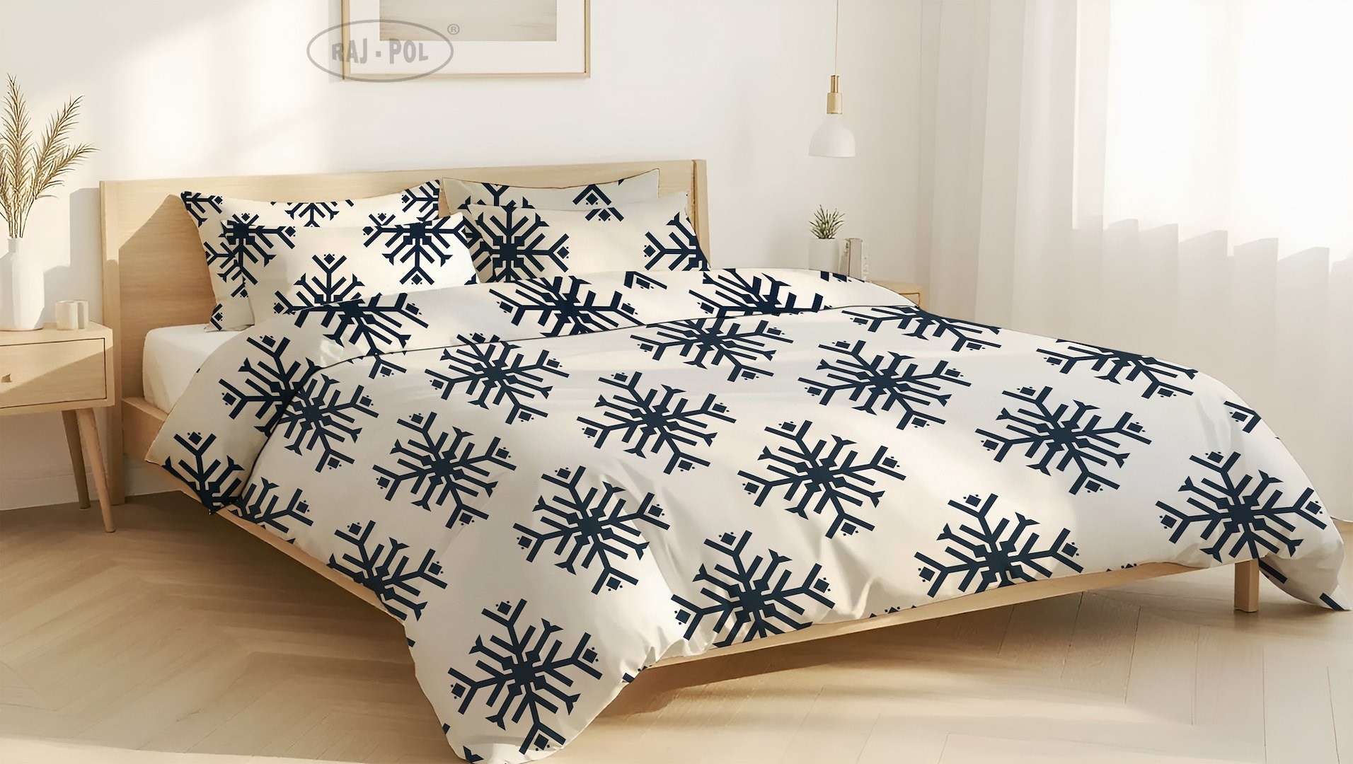 Pościel z mikrofibry NOEL SNOWFLAKE 200x2202x80x70