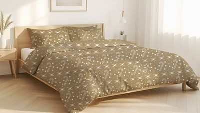Pościel z mikrofibry NOEL BEIGE 160x200 2x 80x70