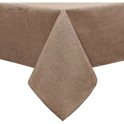 OBRUS SZTUCZNY LEN LILIAN BEIGE 110X160CM