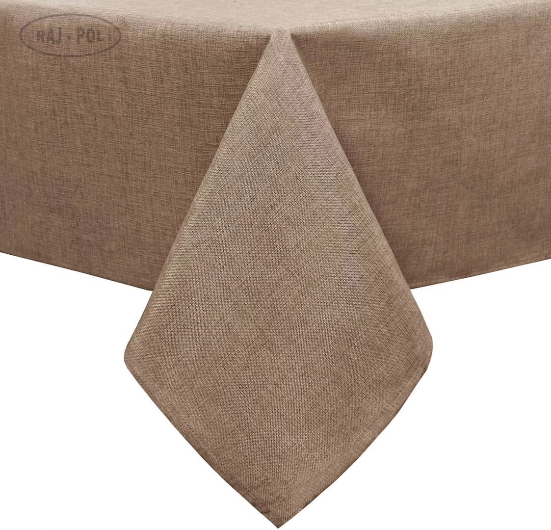 OBRUS SZTUCZNY LEN LILIAN BEIGE 110X160CM