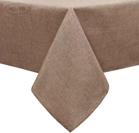 OBRUS SZTUCZNY LEN LILIAN BEIGE 145x220cm