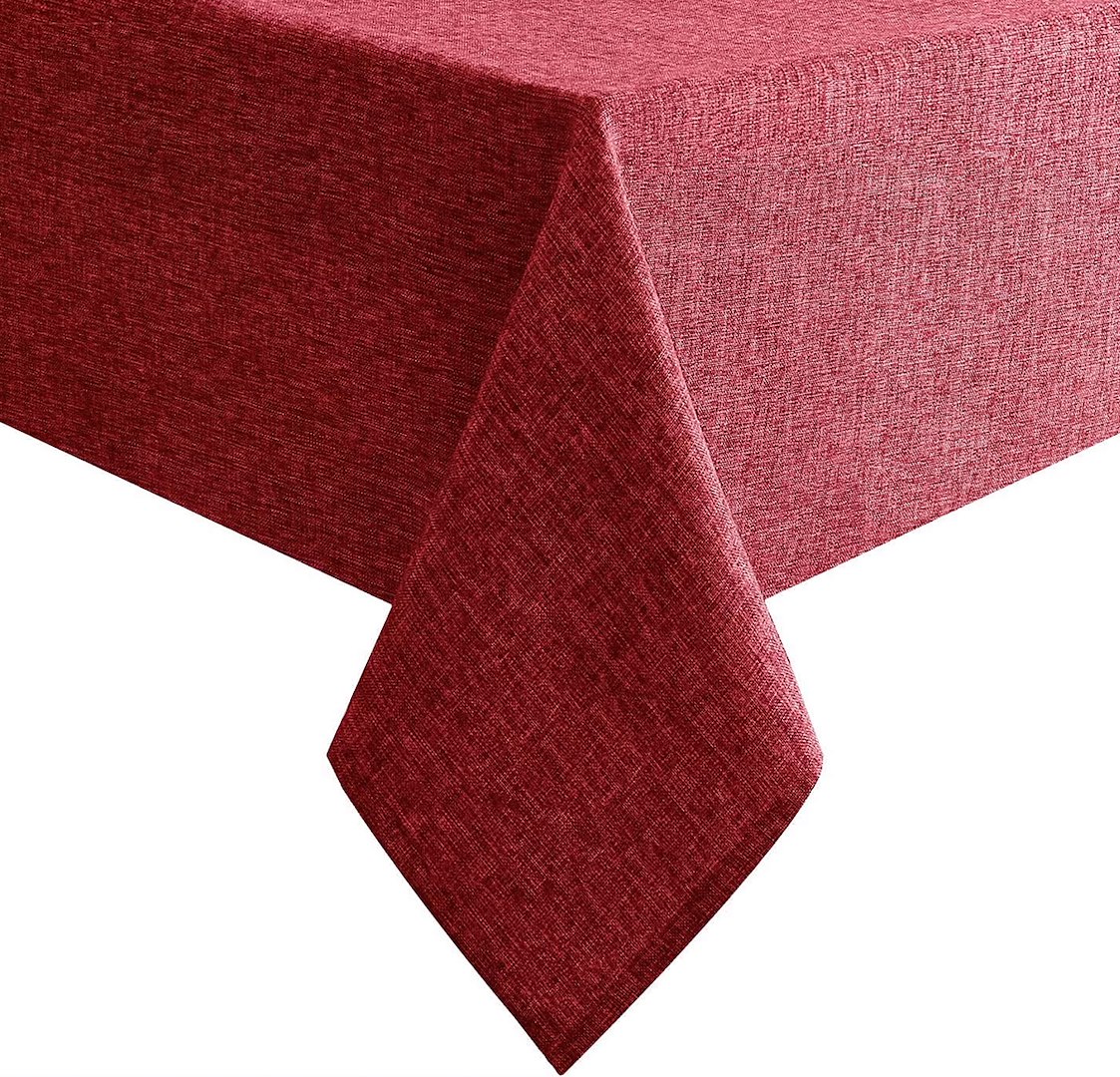 OBRUS SZTUCZNY LEN LILIAN RED 110X160CM