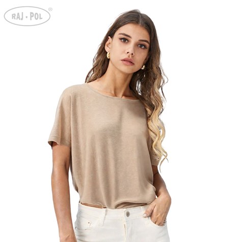 Sweter damski krótki rękaw Summer Cosy łososiowy