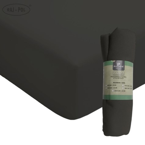 PRZEŚCIERADŁO Z GUMKĄ SIENNA GRAFIT 180X200
