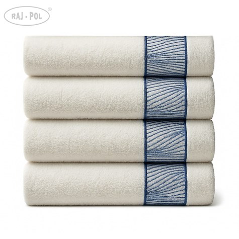 Ręcznik Livia 30x50 Biały + Granat 400gsm