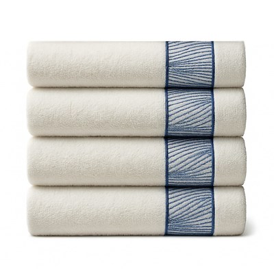 Ręcznik Livia 50x90 Biały + Granat 400gsm