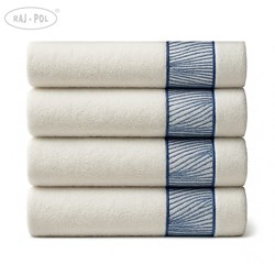 Ręcznik Livia 140x70 Biały + Granat 400gsm