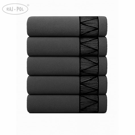 Ręcznik Livia 140x70  Czarny + Szary 400gsm