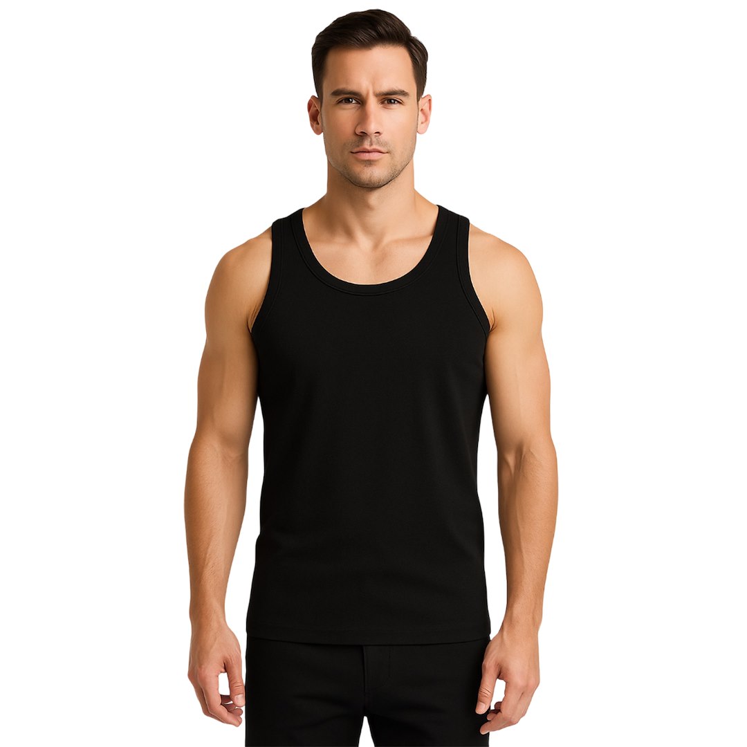 Podkoszulek męski czarny na ramiączku 2XL