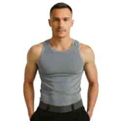 Podkoszulek męski szary prążek na ramiączku 2XL