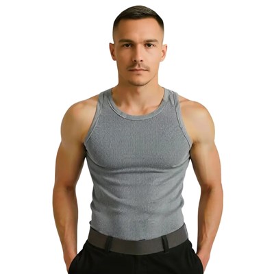 Podkoszulek męski szary prążek na ramiączku 3XL