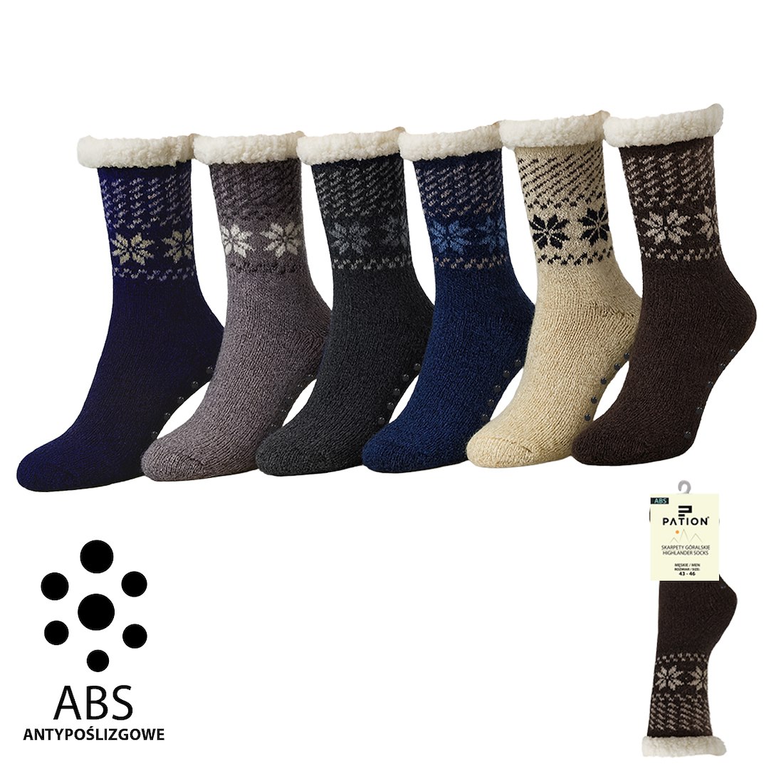 SKARPETY GÓRALSKIE MĘSKIE Z ABS  39-42/ 43-46