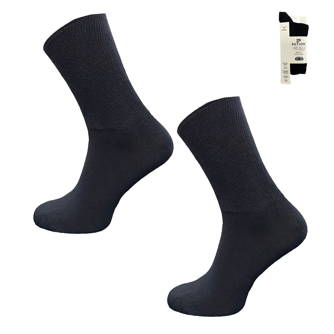 SKARPETY BEZUCISKOWE BAWEŁNIANE RELAX CZARNE 43-46