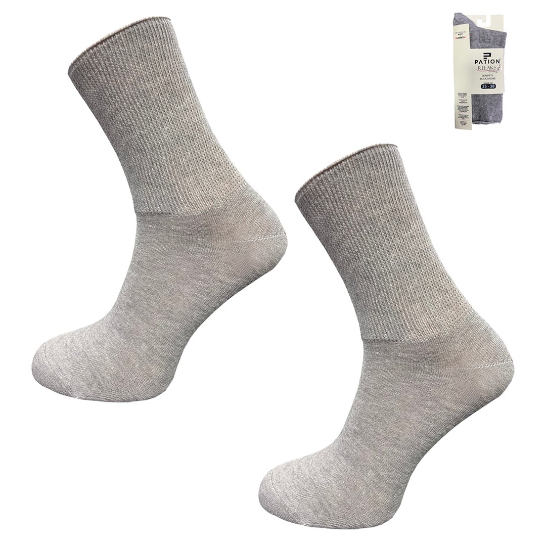 SKARPETY BEZUCISKOWE BAWEŁNIANE RELAX SZARE 43-46