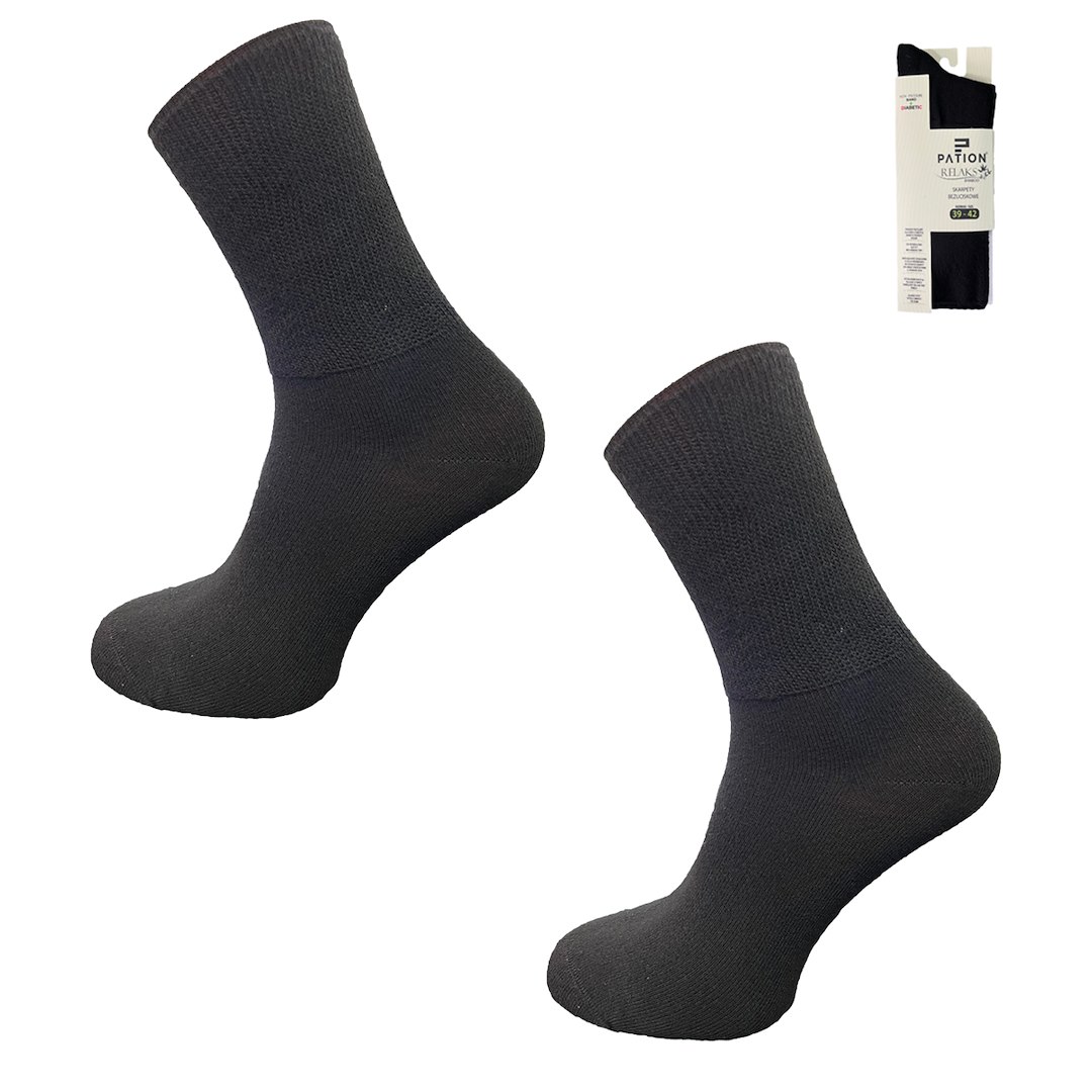 SKARPETY BEZUCISKOWE BAMBUSOWE RELAX CZARNE 43-46