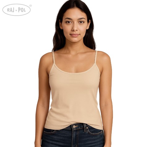 PODKOSZULKA DAMSKA NA RAMIĄCZKU BEŻOWA XXL