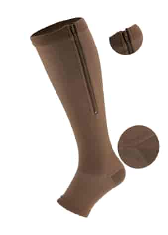 Przeciwżylakowe Z Zamkiem 3 Stopień - Ciemny Beż L