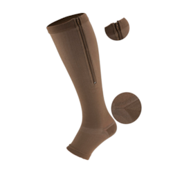 Przeciwżylakowe z Zamkiem 2 Stopień- Ciemny Beż XL