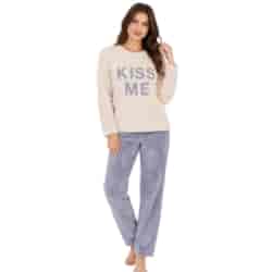 Piżama well soft damska gruba Kiss me  Mix kolorów