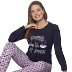 Piżama damska  Coffe is my lover  PATION