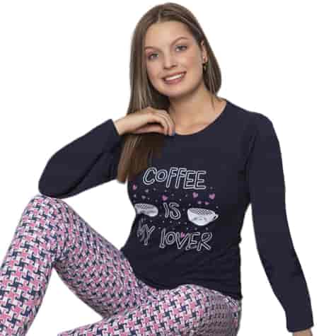 Piżama damska  Coffe is my lover  PATION