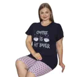 Piżama damska  Coffe is my lover  PATION Plus size