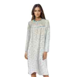 Koszula nocna ocieplana z długim rękawem Raj-Pol