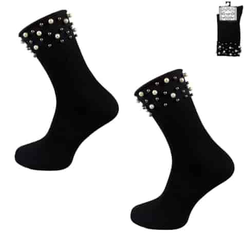 Skarpety damskie z ozdobami bezuciskowe