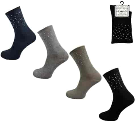 Skarpety damskie z ozdobami bezuciskowe