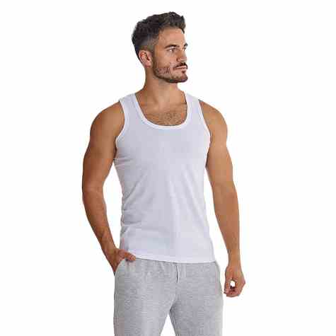 Bawełniana podkoszulka męska biała Raj-Pol XXL