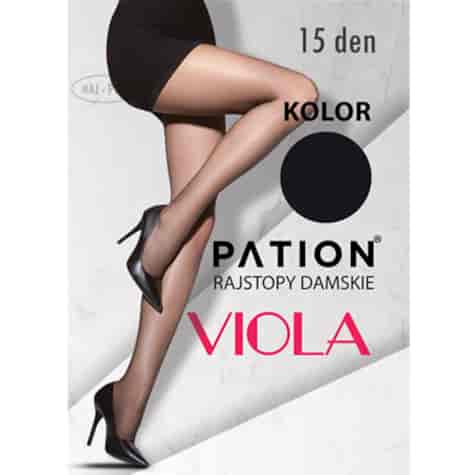 Rajstopy PATION Elastan 15 den Viola - Nero 2