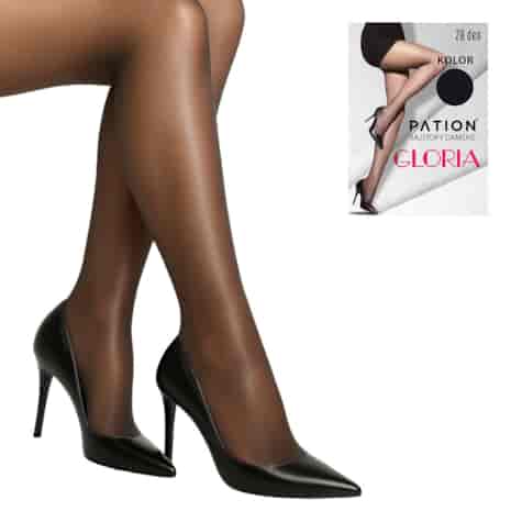 Rajstopy PATION Elastan 20 den Gloria - Nero 3