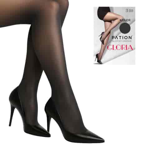 Rajstopy PATION Elastan 20 den Gloria - Grafit 5