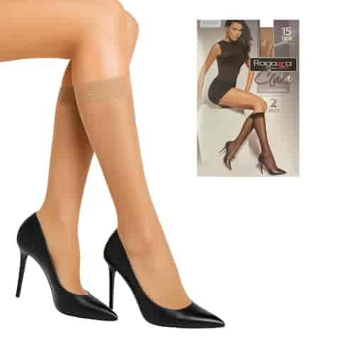 Podkolanówki rajstopowe bezuciskowe 15 den 2-pak