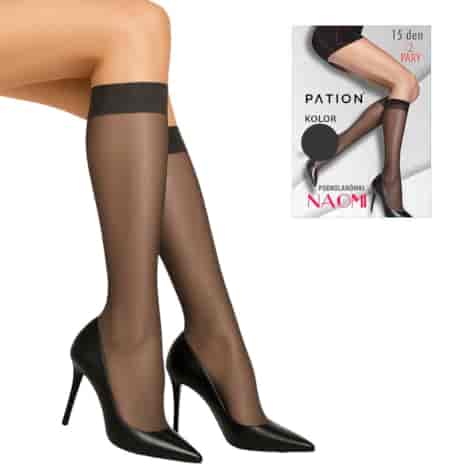 Podkolanówki PATION 15 DEN Naomi Grafit 2-PAK
