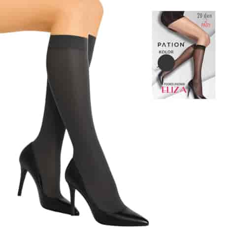 Podkolanówki PATION 20 DEN Eliza Grafit 2-PAK