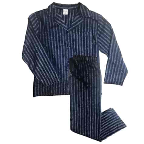 Piżama klasyczna flanelowa granatowa