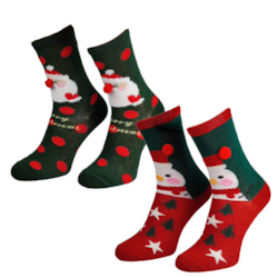 Skarpeta damska świąteczna zielone