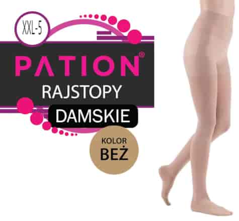 Rajstopy Damskie Elastil Beżowe PATION Rozmiar XXL