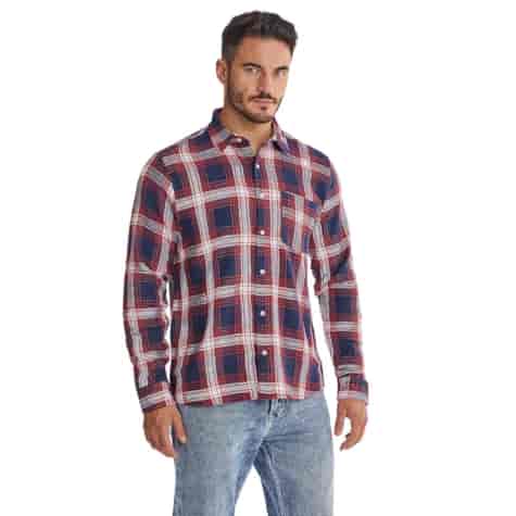 Koszula flanelowa wzór kratka granatowo-czerwona