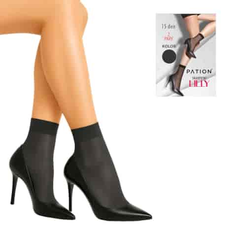 Skarpetki rajstopowe 15 den 2-pak LILLY Grafit