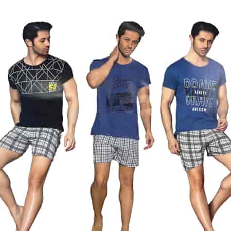 Piżama męska krótki rękaw, szorty