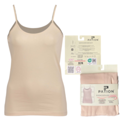 Koszulka damska na wąskim ramiączku beżowa