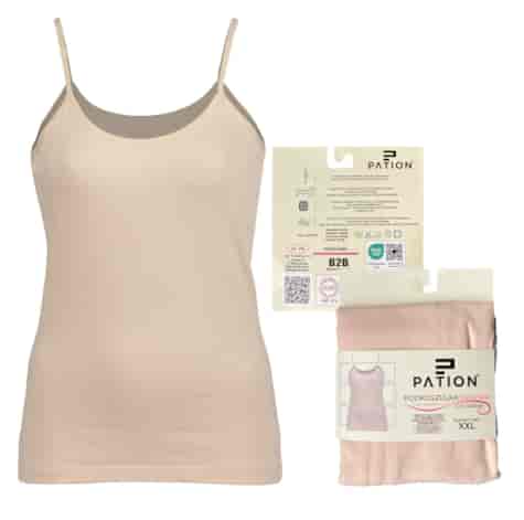 Koszulka damska na wąskim ramiączku beżowa