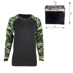 Bielizna thermo bluzka damska czarno zielona